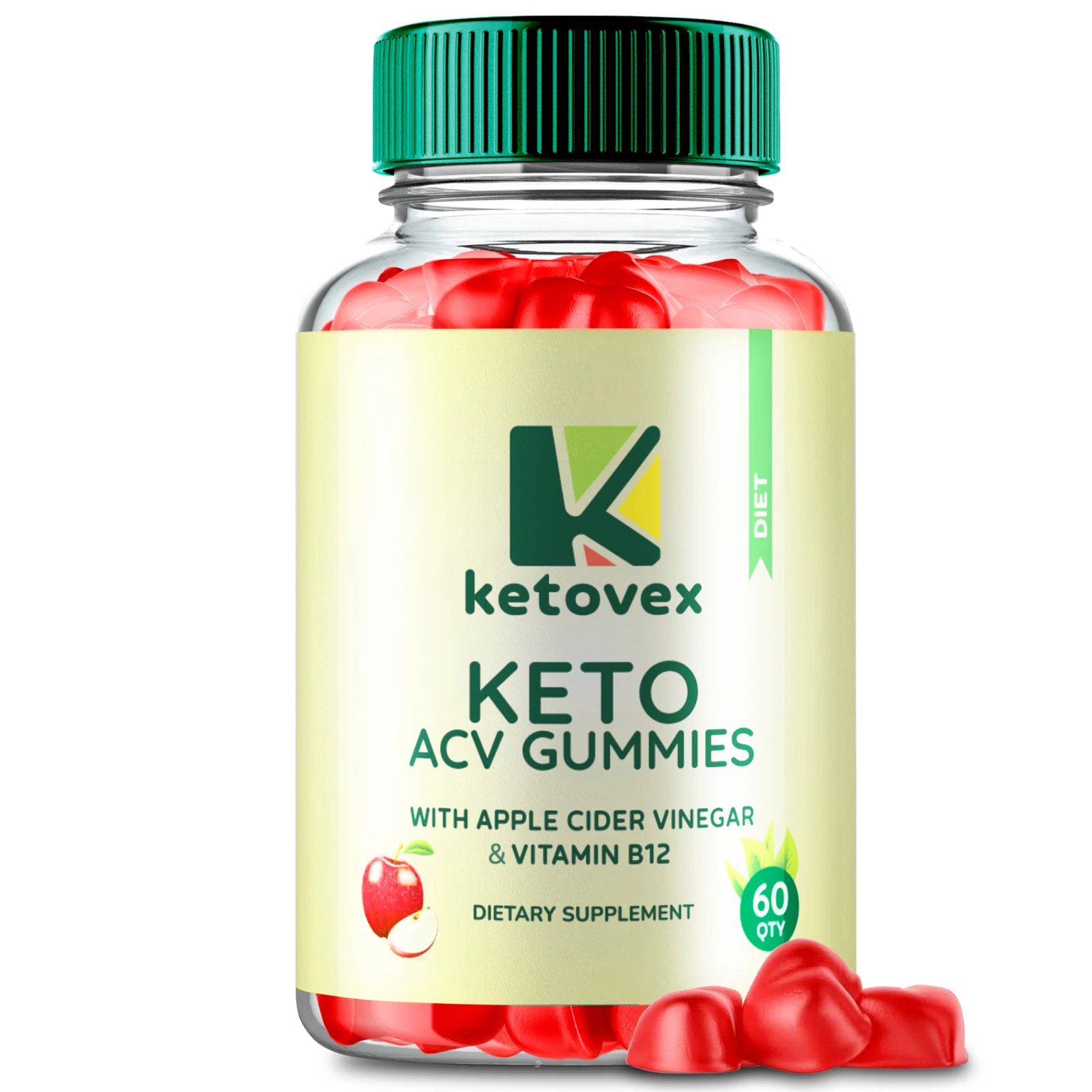 Ketovex Keto ACV Gummies, Keto Vex ACV for Weight Loss & Fat Burn (60 Gummies)