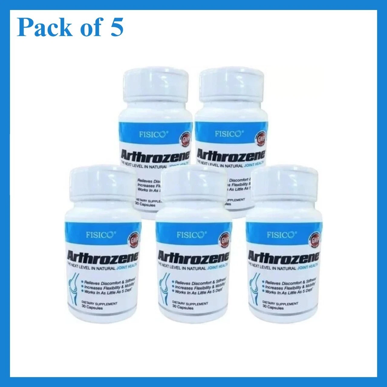 5 Pack - Fisico Arthrozene Natural Joint Health Supplement 30 Capsules - SALE