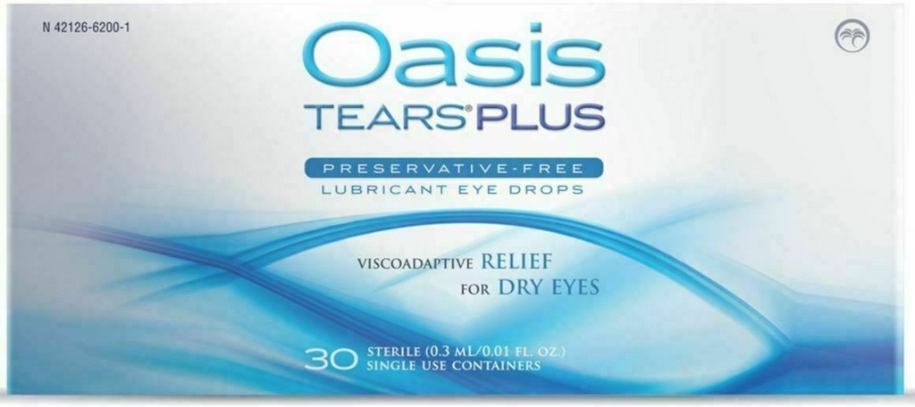 AUTHENTIC & NEW - OASIS TEARS PLUS - EYE DROPS - DRY EYES (30 VIALS) EXP 5/2027