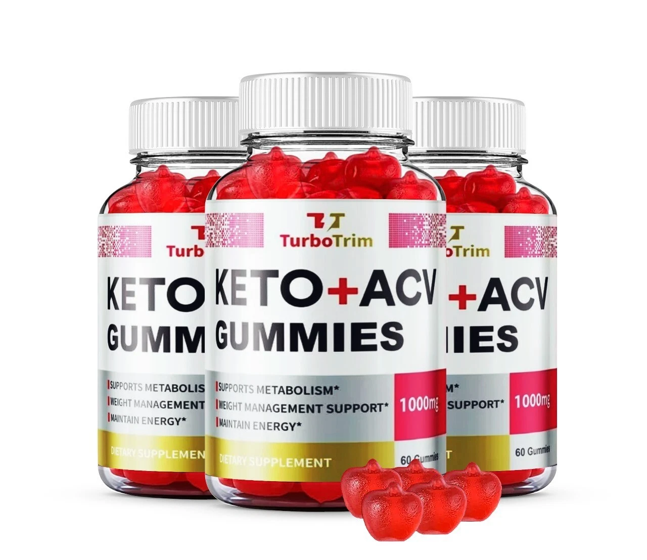 Turbo Trim Keto + ACV Gummies for Weight Loss Advanced Formula (180 Gummies)