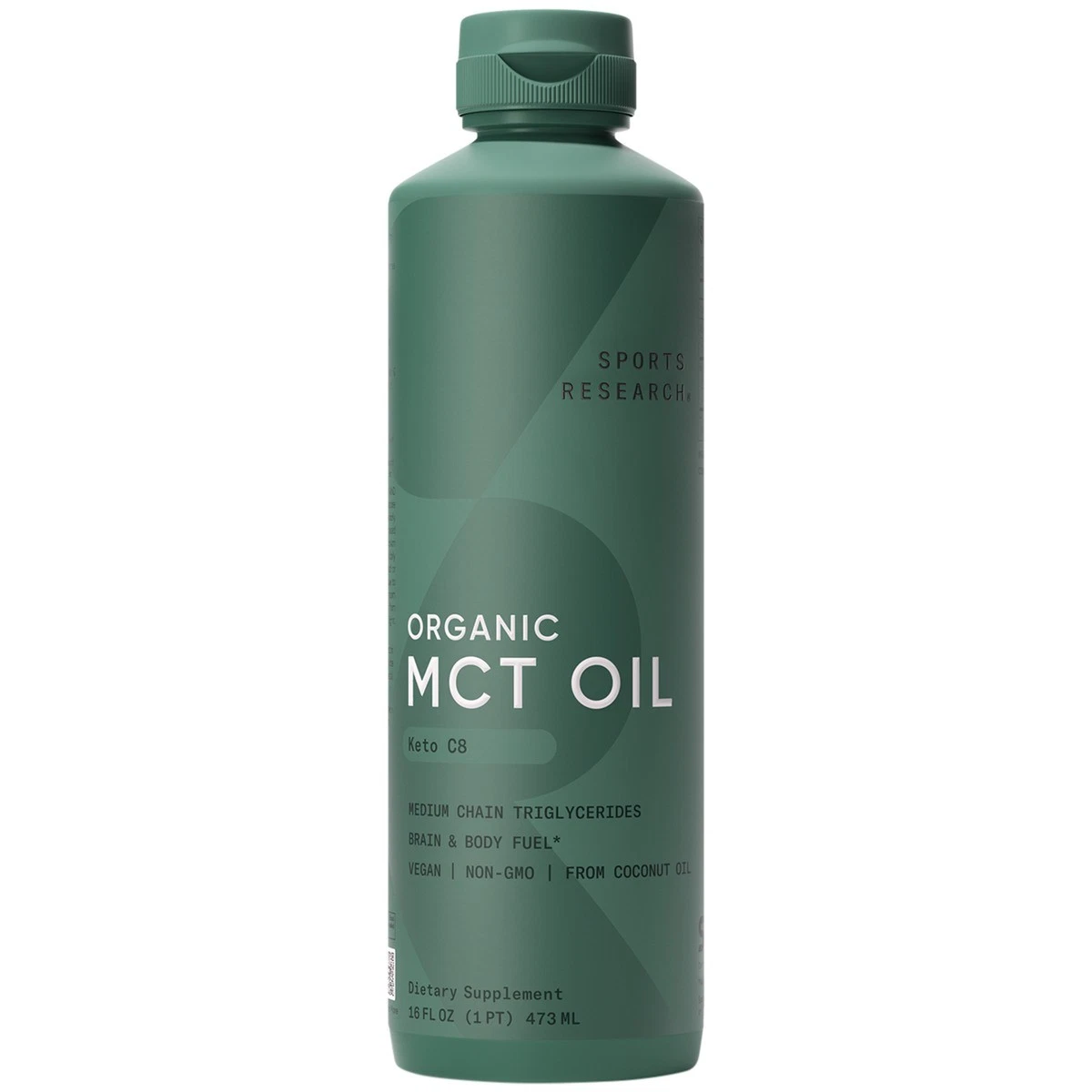 100% Organic MCT Oil - Vegan & Keto C8, MCTs from Coconuts Non-GMO & Gluten Free