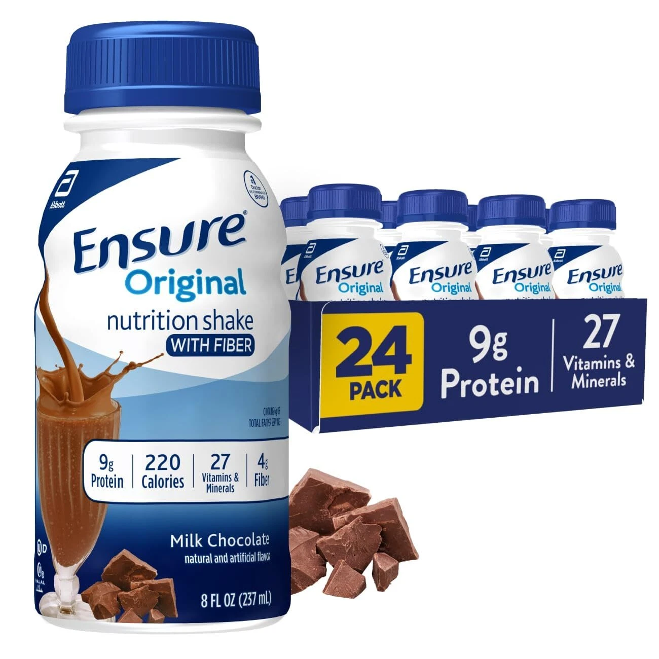Ensure Original Milk Chocolate Nutrition Shake With Fiber | Small Meal