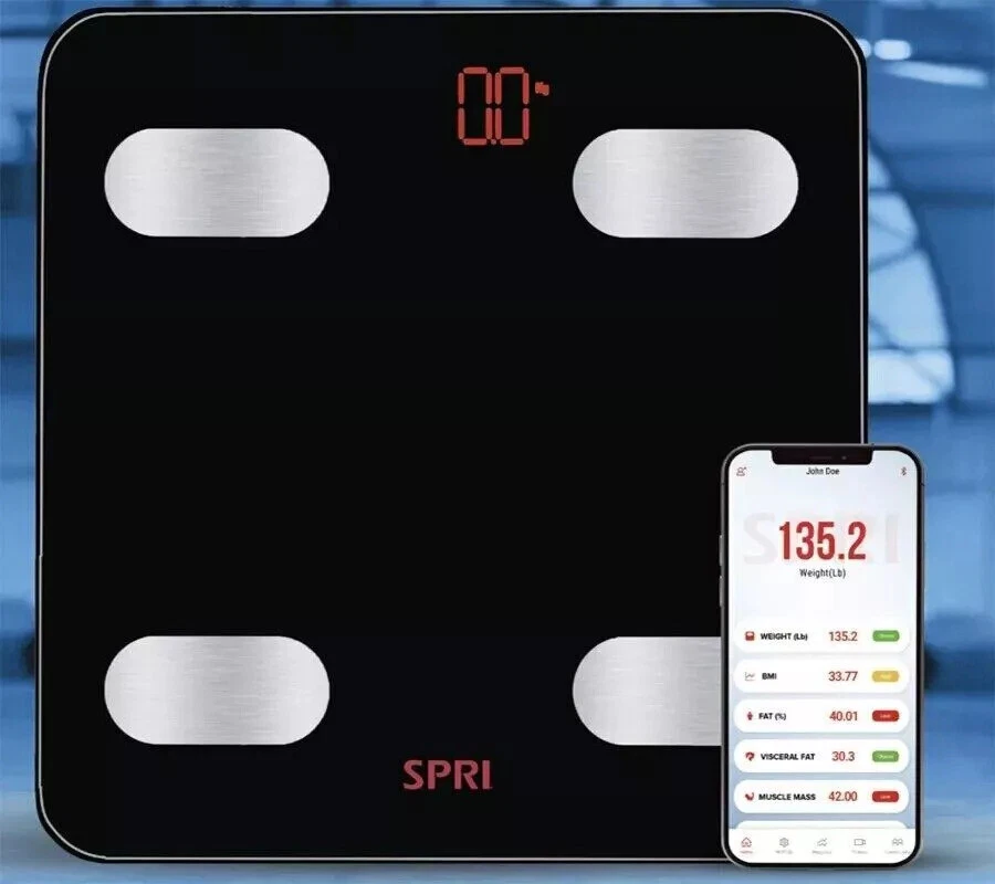 Bathroom Scale with Backlit LCD Display Digital Body Weight Scale Max:400lb