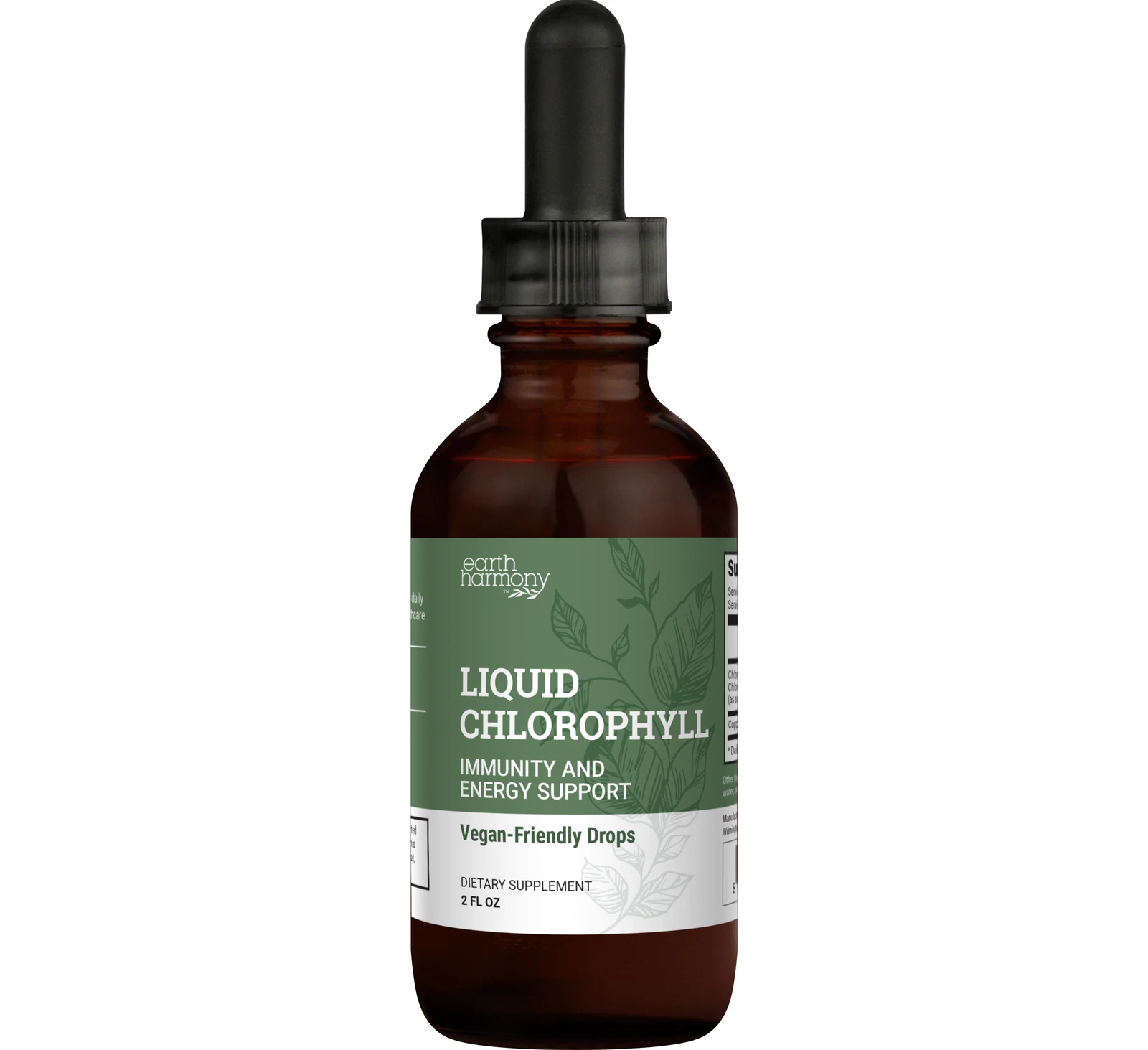Liquid Chlorophyll Drops For Immune Support - Peppermint Flavor - 2 Fl Oz