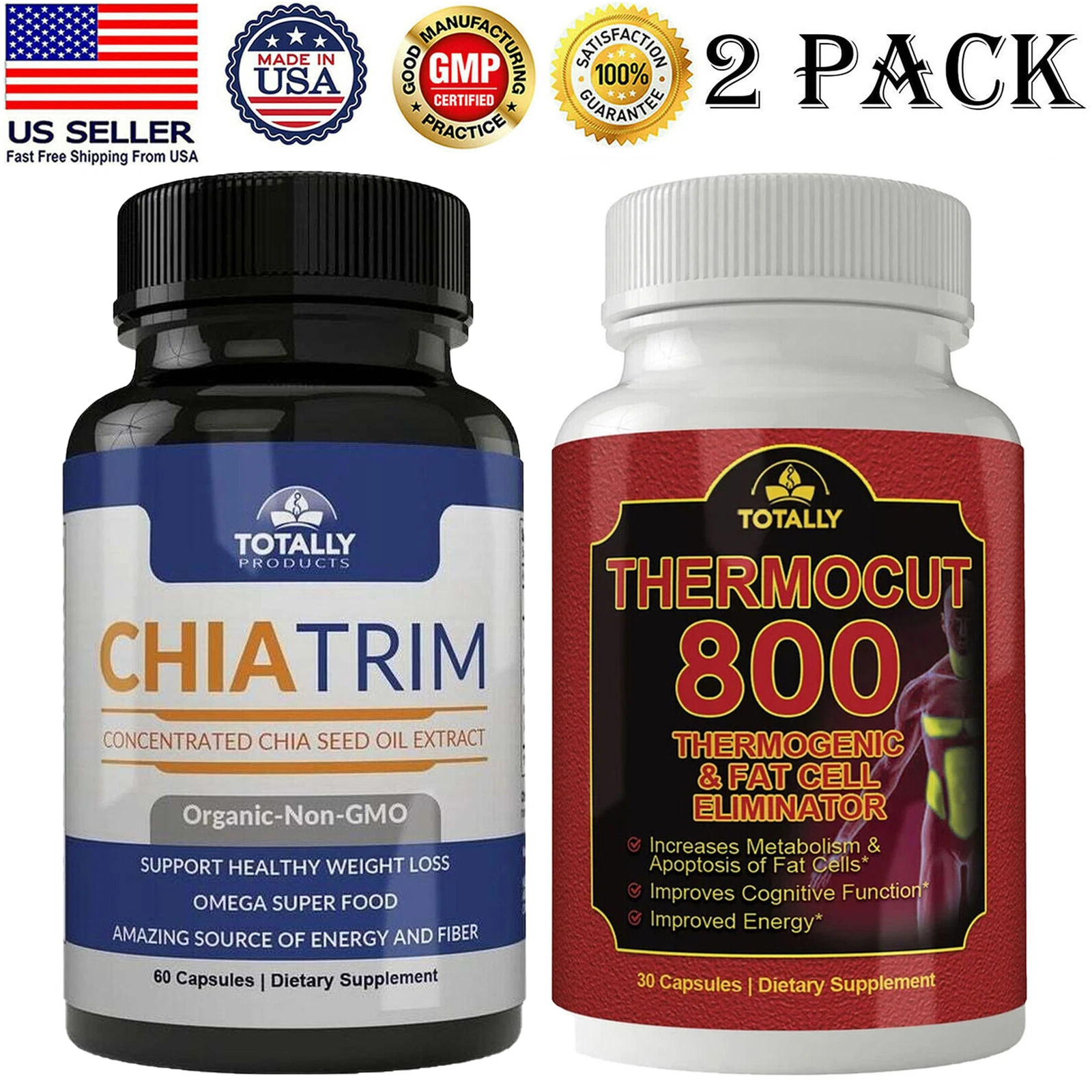 Chia Seed Oil Weight Loss Diet Supplements Thermocut Metabolism Booster Capsules