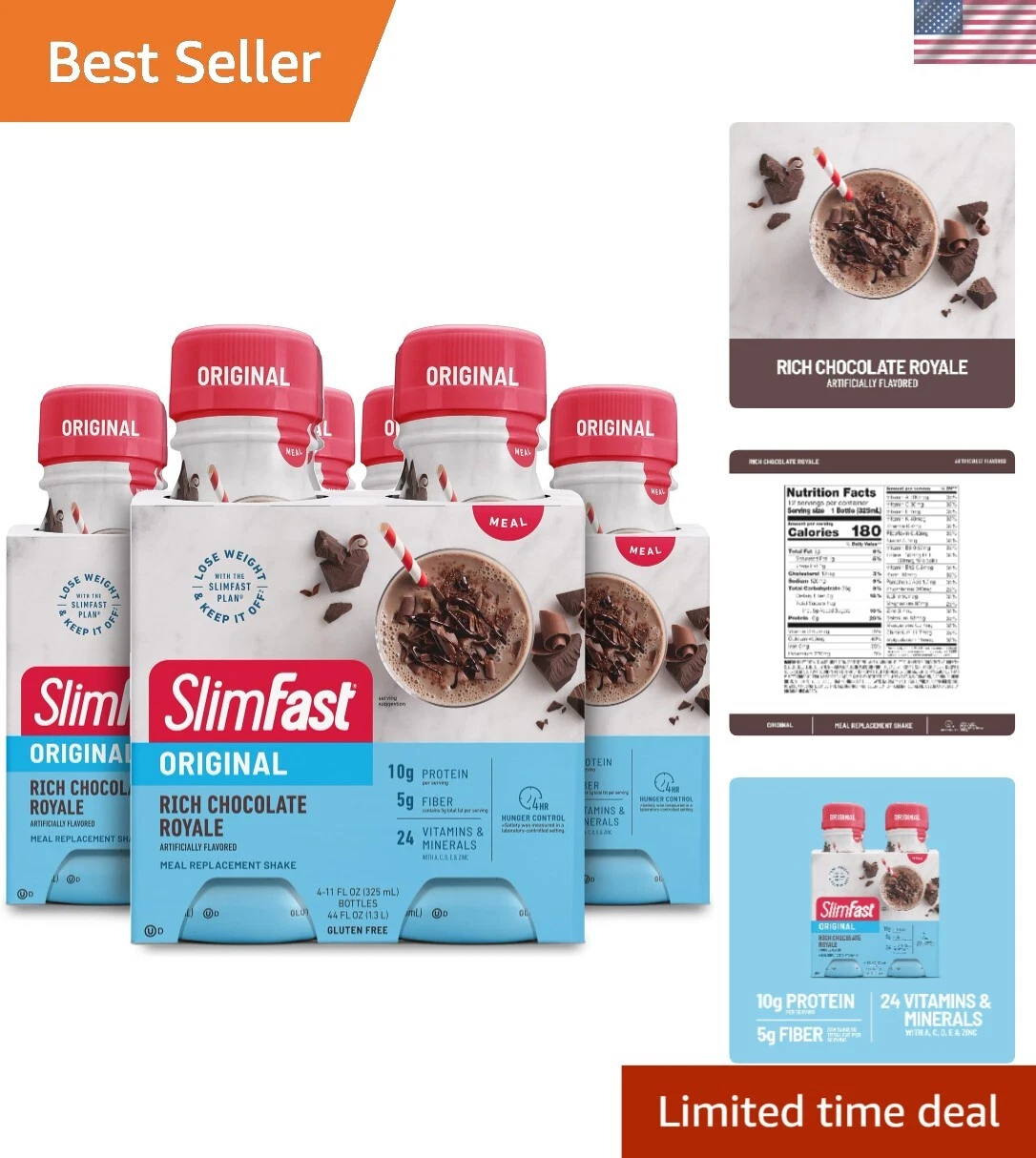 Gazdag csokoládé royale étkezés csere shake - 10g fehérje, 4 db, 11 fl. Oz