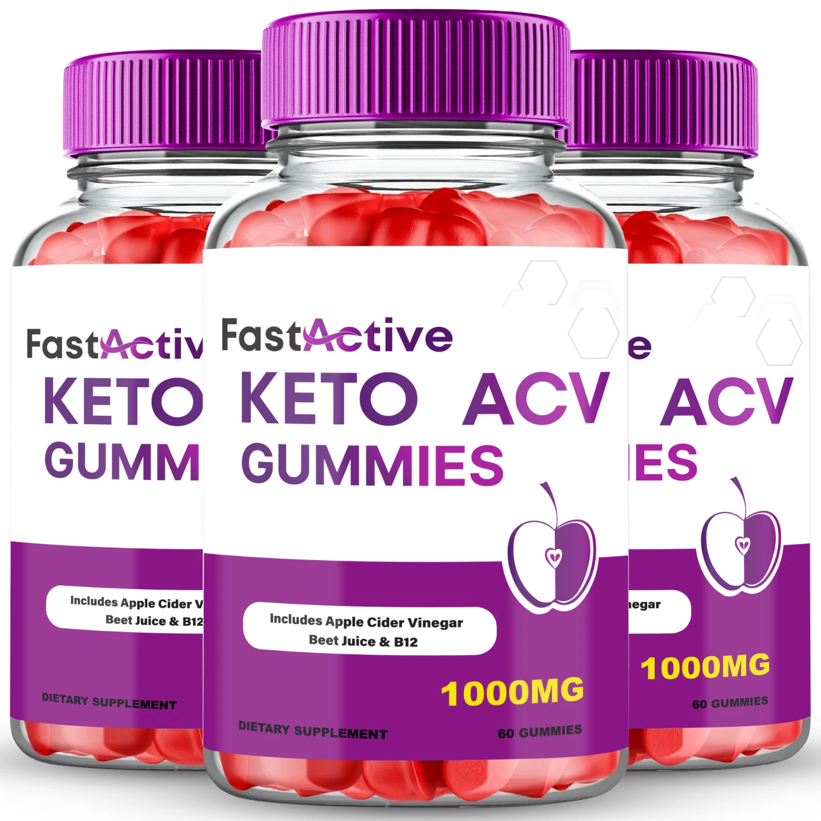 Fast Active Keto ACV Gummies 1000MG Maximum Strength Formula 180 Gummies