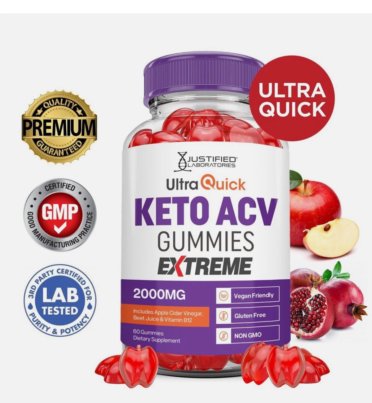 Gomitas Keto ACV ultra rápidas para pérdida de peso avanzada 60 gomitas