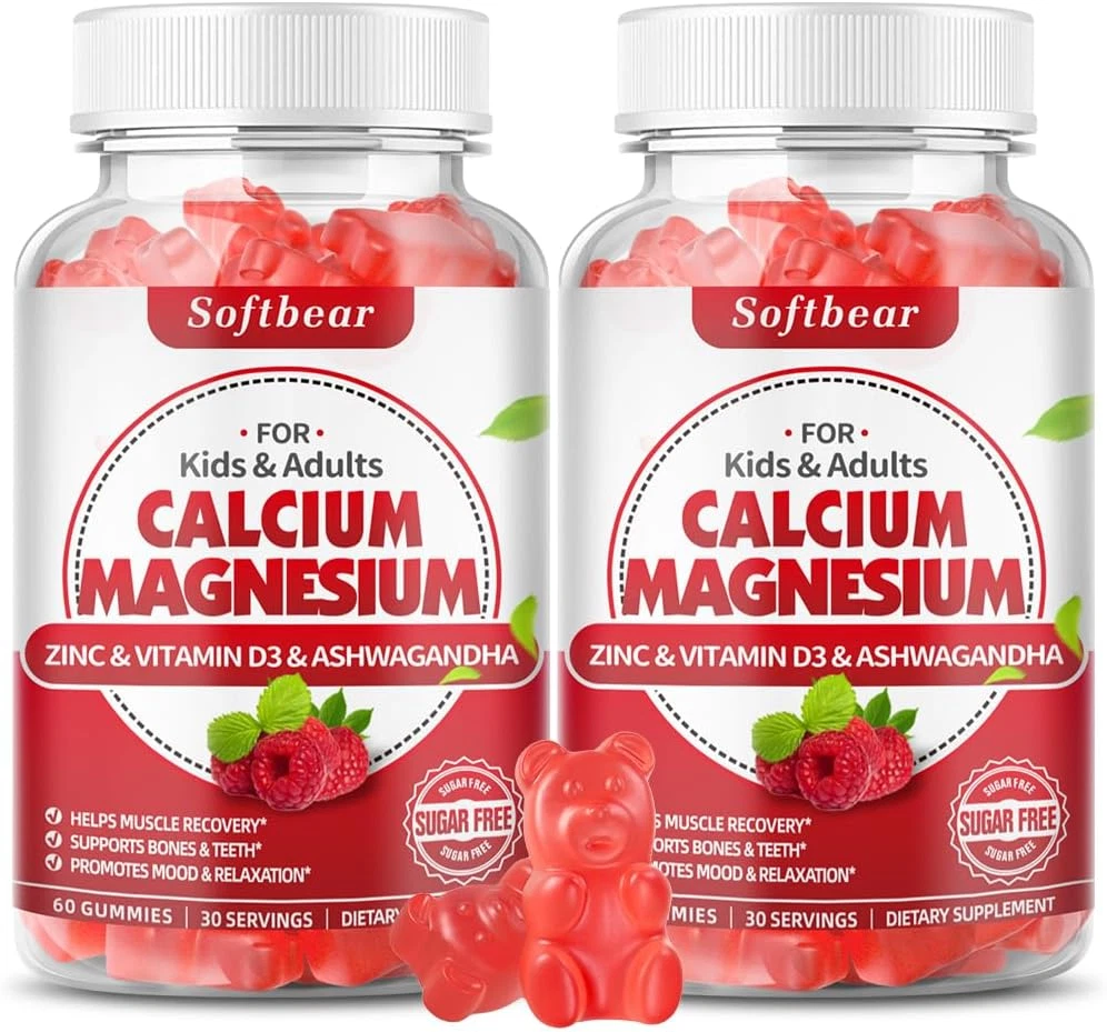 Calcium Magnesium Zinc Gummies for Women, Calcium Magnesium Supplement High A...