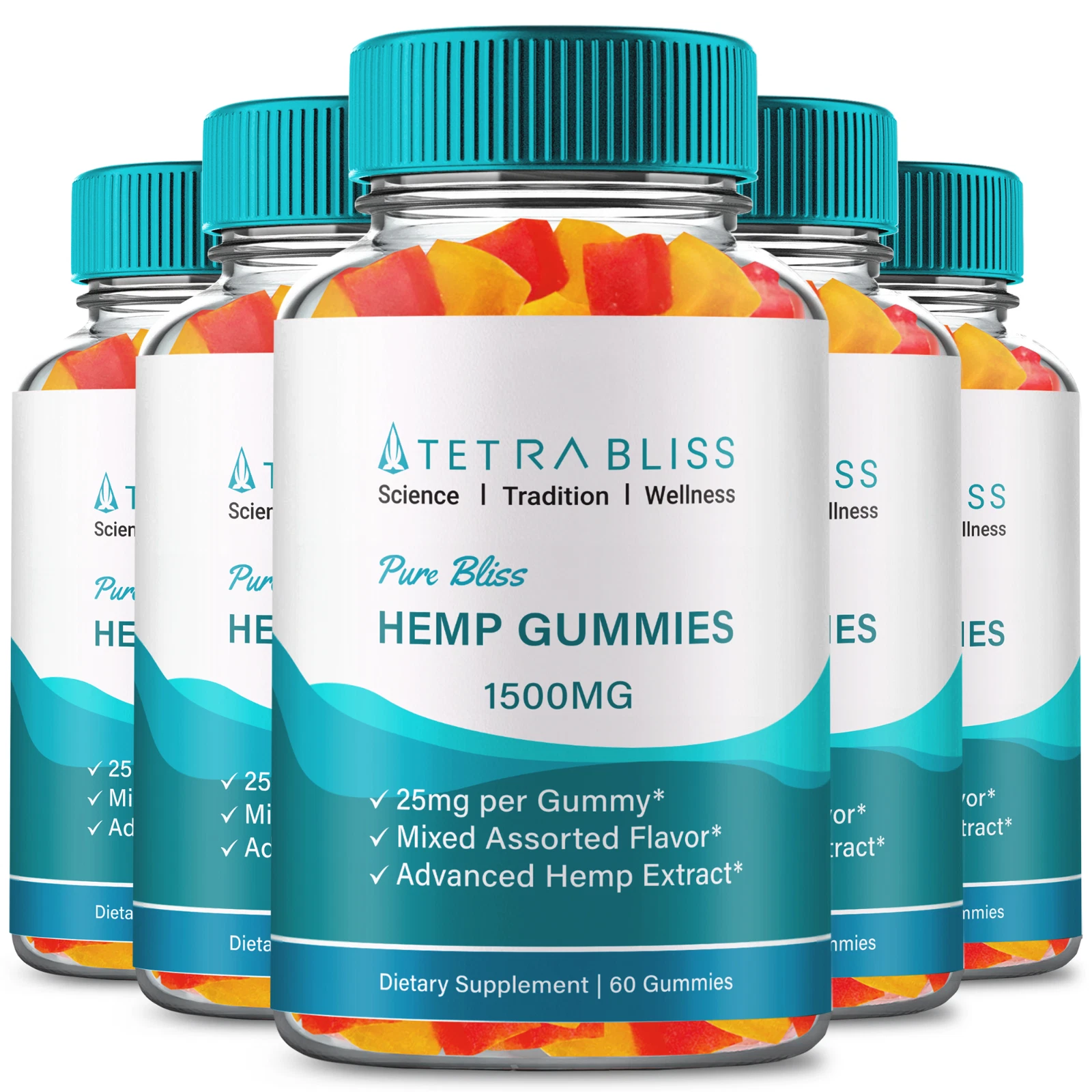 Tetra Bliss Gummies, TetraBliss Gummy for Overall Health & Wellness (5 Pack)