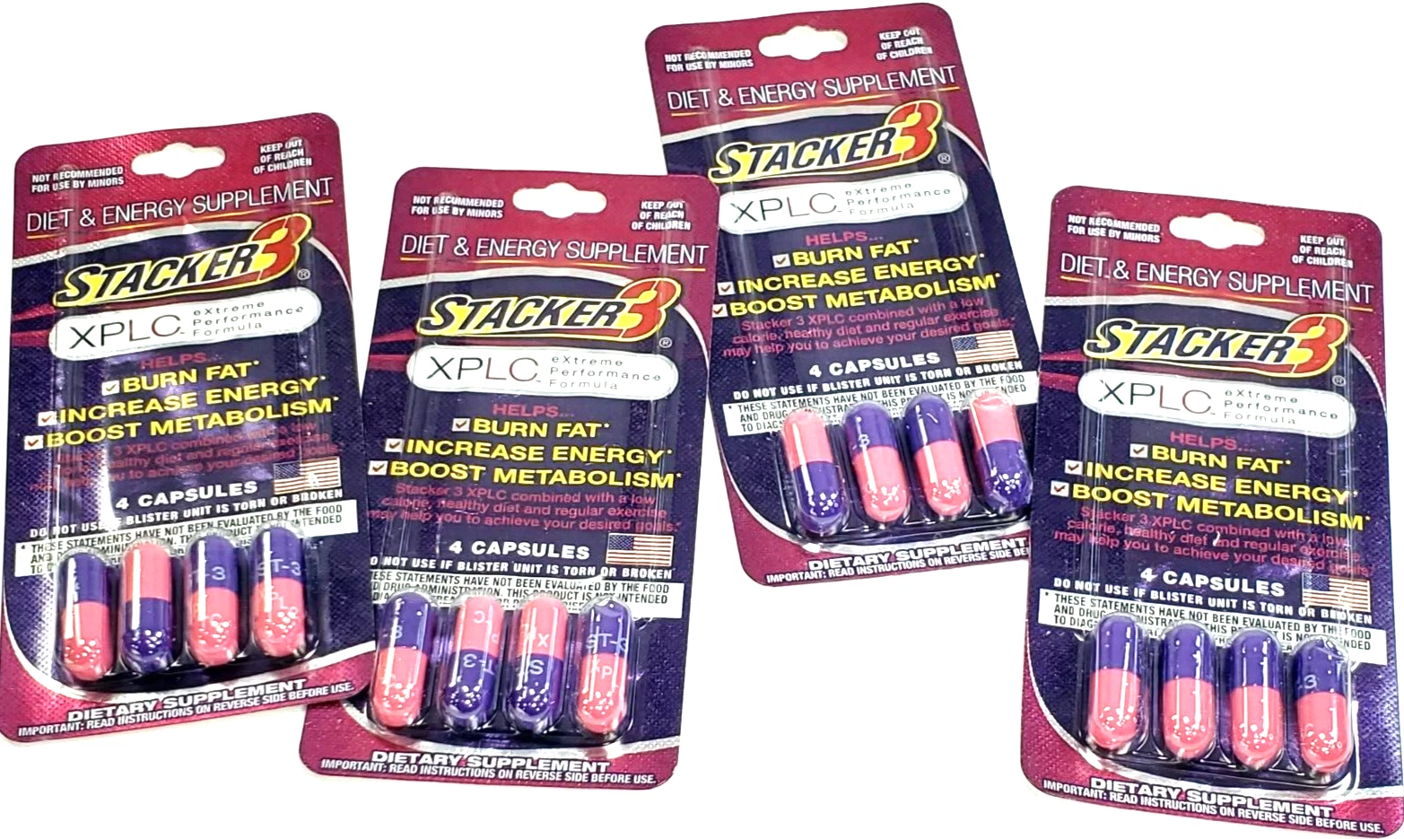 16 Capsules STACKER 3 XPLC Dietary Supplement Fat Burner