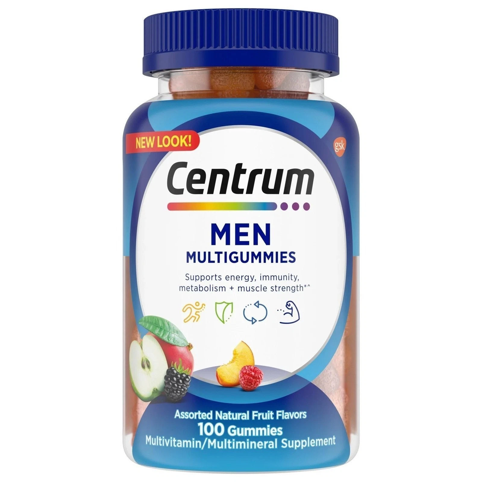Centrum Multigummies Men's Multivitamin Supplement Gummies, Assorted Fruit,...