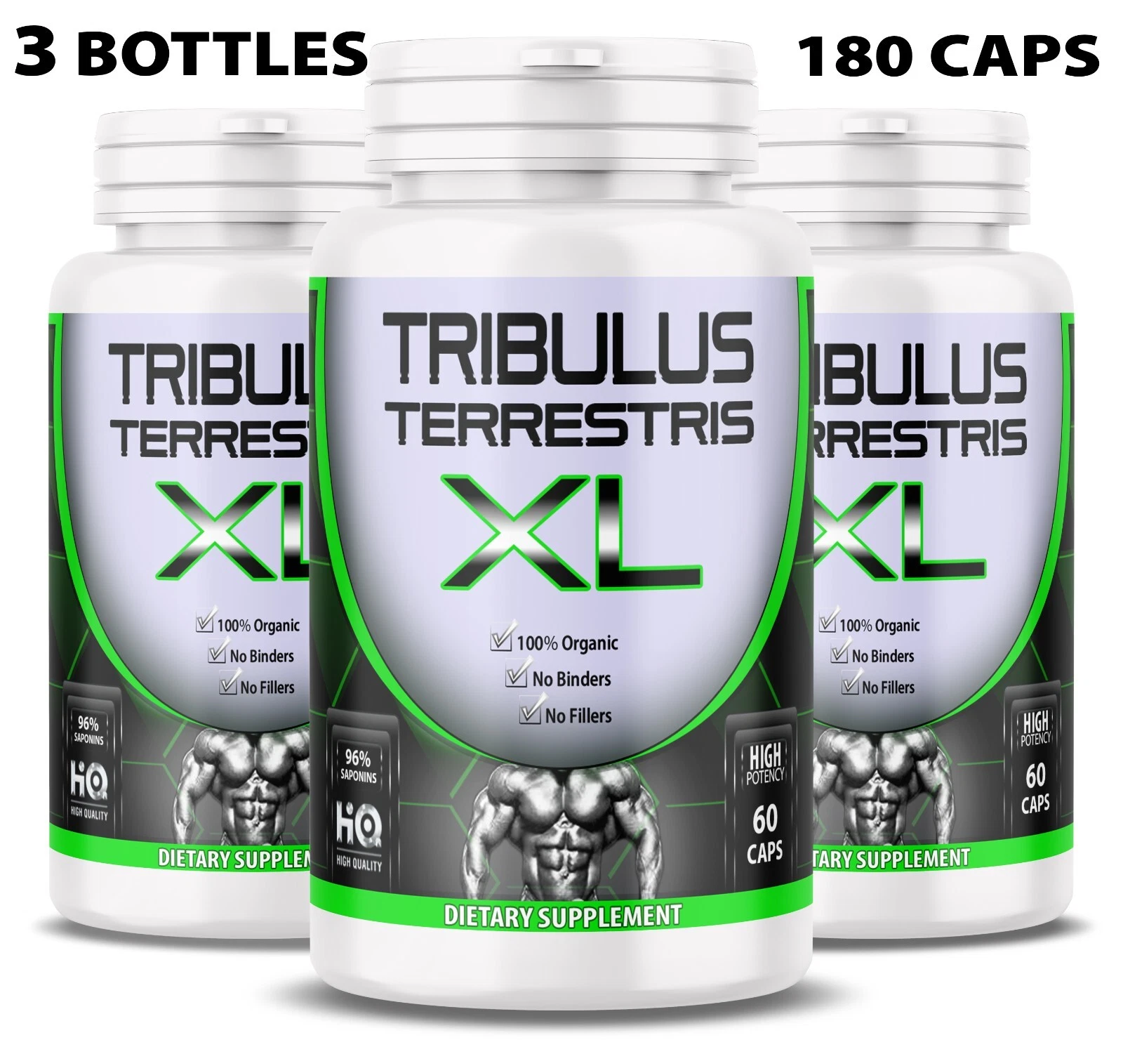 TRIBULUS TERRESTRIS 96% SAPONINS EXTRACT GYM WORK OUT DIETARY SUPPLEMENT 3 X