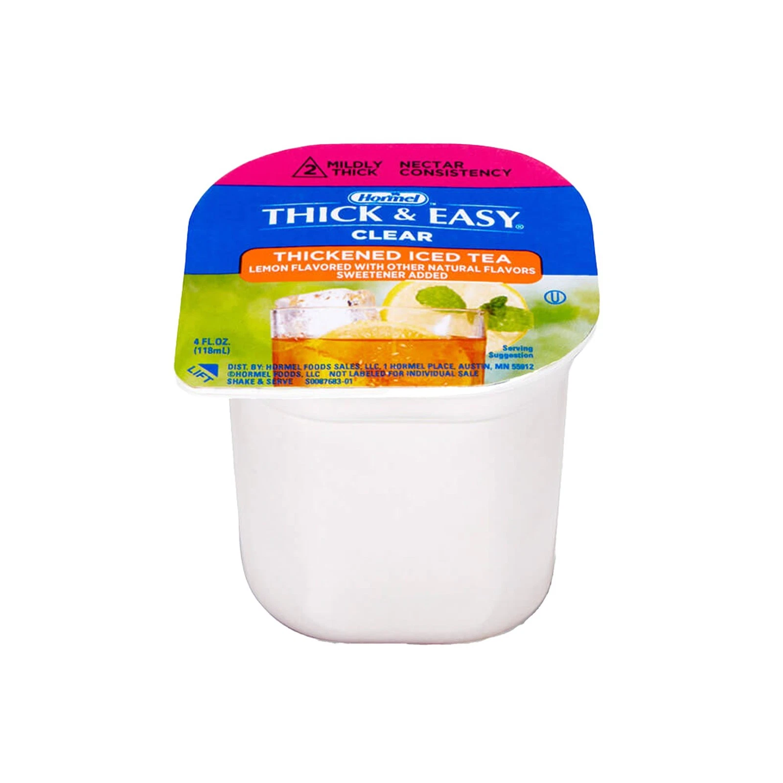 Thick & Easy Thickened Beverage Iced Tea with Lemon Flavor 4 oz. Cup 24 Ct