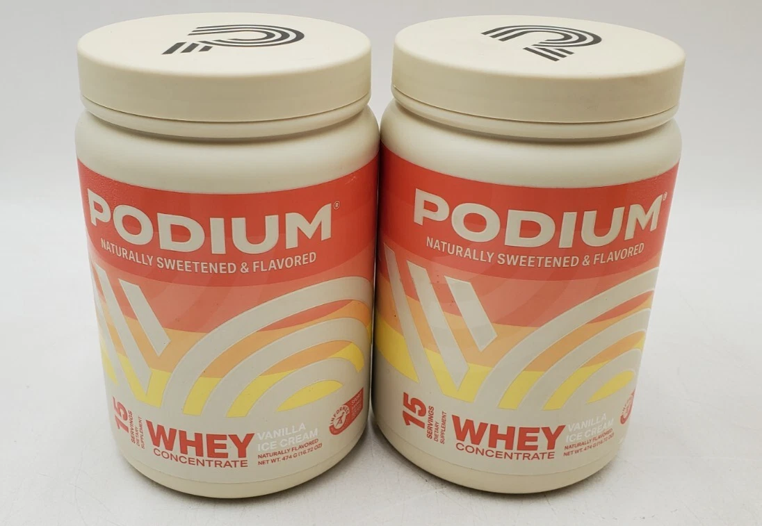 Podium Nutrition Whey Protein Vanilla Ice Cream Lot of 2 EXP 01/26