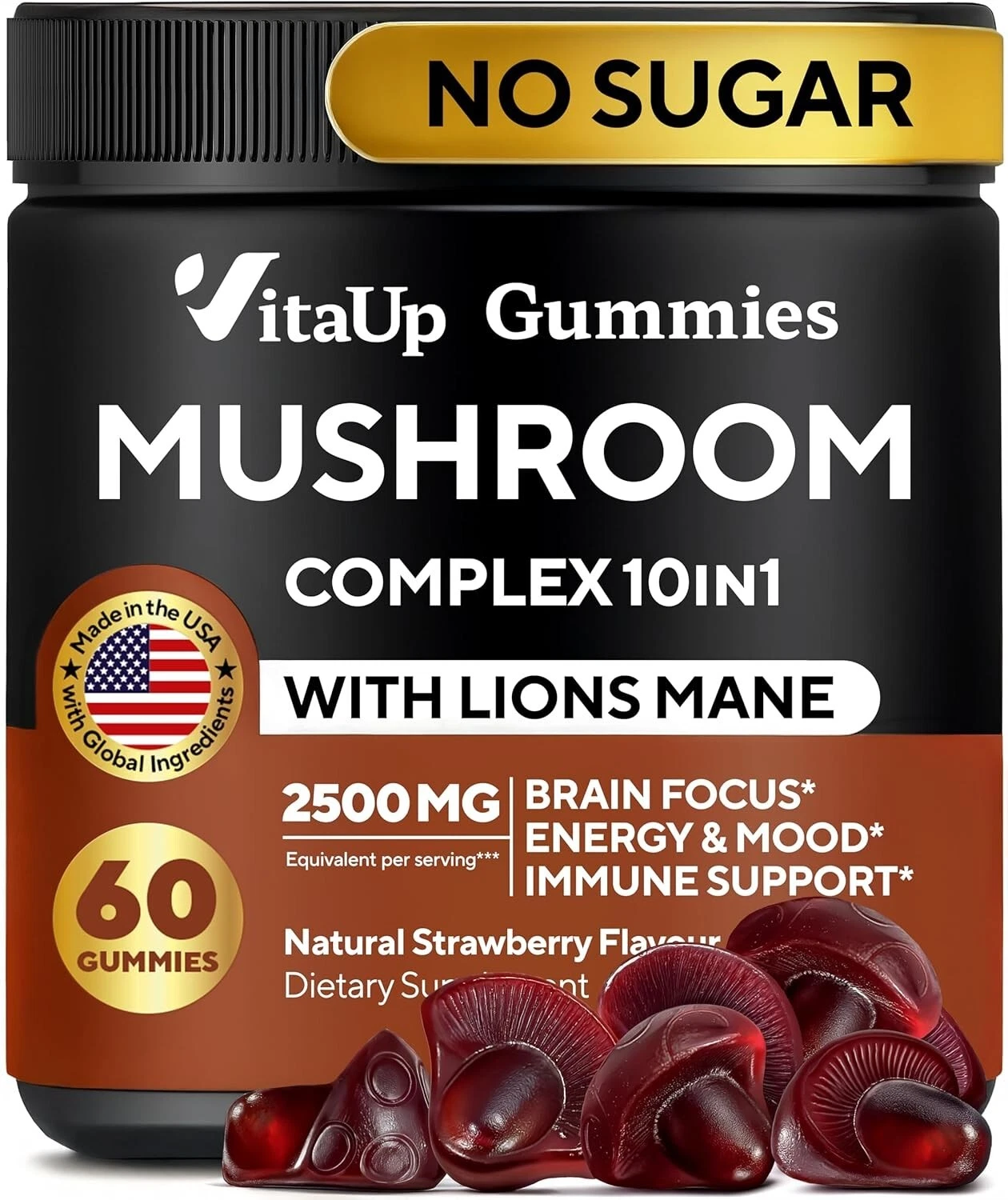 Mushroom Gummies for Adults - USA Made 10 in 1 Mushroom Supplement - Mushroom Co