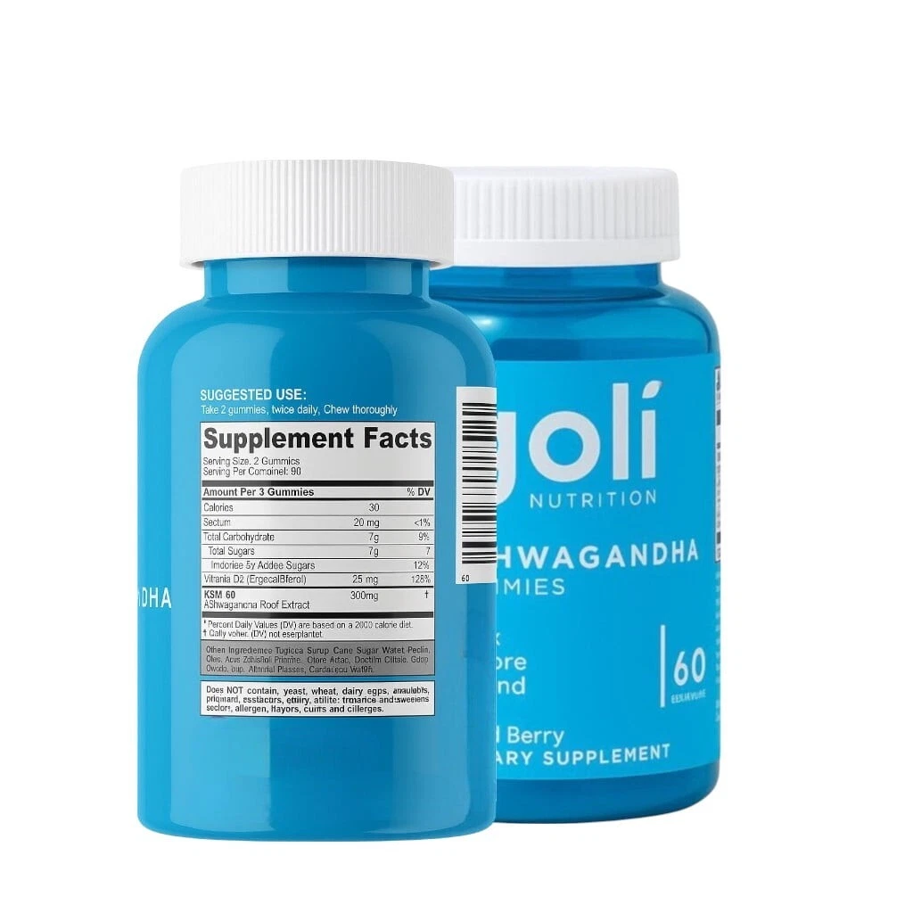 Ashwagandha Gummies – 60 Count – Mixed Berry Flavor – Daily Herbal Supplement