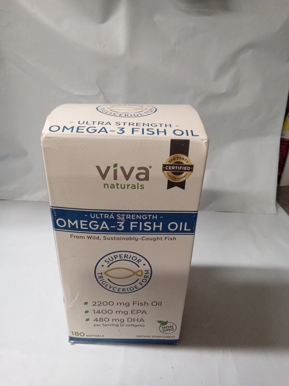 Omega 3 Fish Oil 2200mg EPA-1400mg DHA-480mg 180 Softgels READ