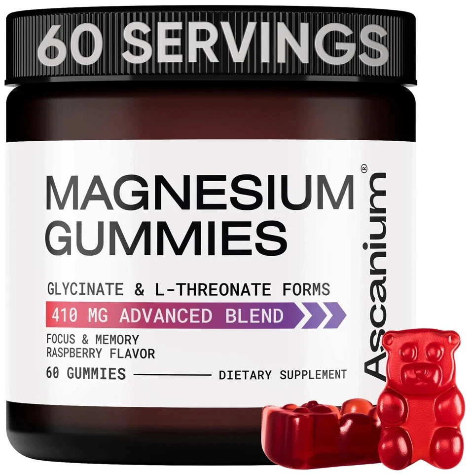 Magnesium Glycinate L-Threonate Vegan Calm Mood Muscle Heart Support Gummies