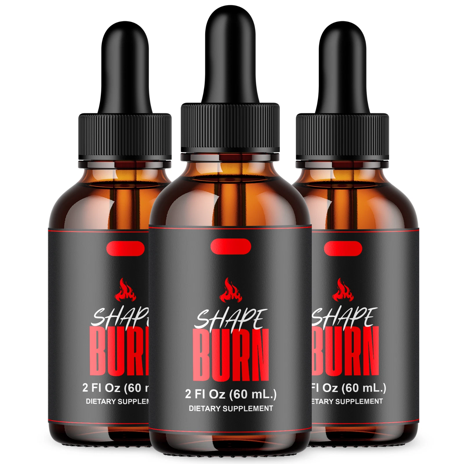 Shape Burn Drops Advanced Fitness Support All Natural Supplement (3 Pack)