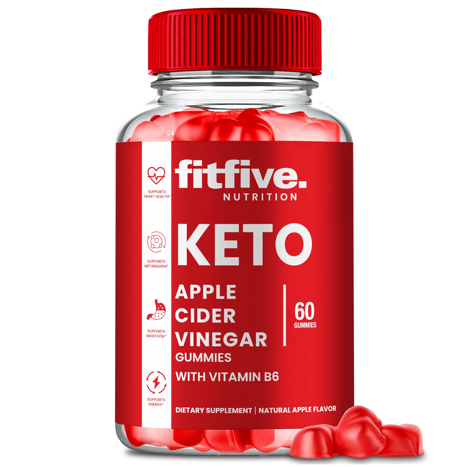FitFive Keto ACV Gummies, FitFive Nutrition Keto + ACV for Weight loss 60ct