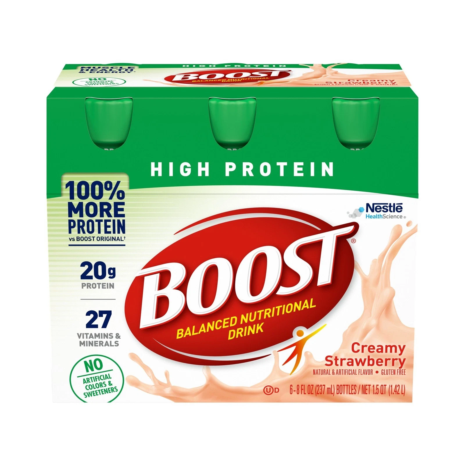 Boost High Protein Strawberry Complete Nutritional Drink, 8-ounce bottle (PK/6)