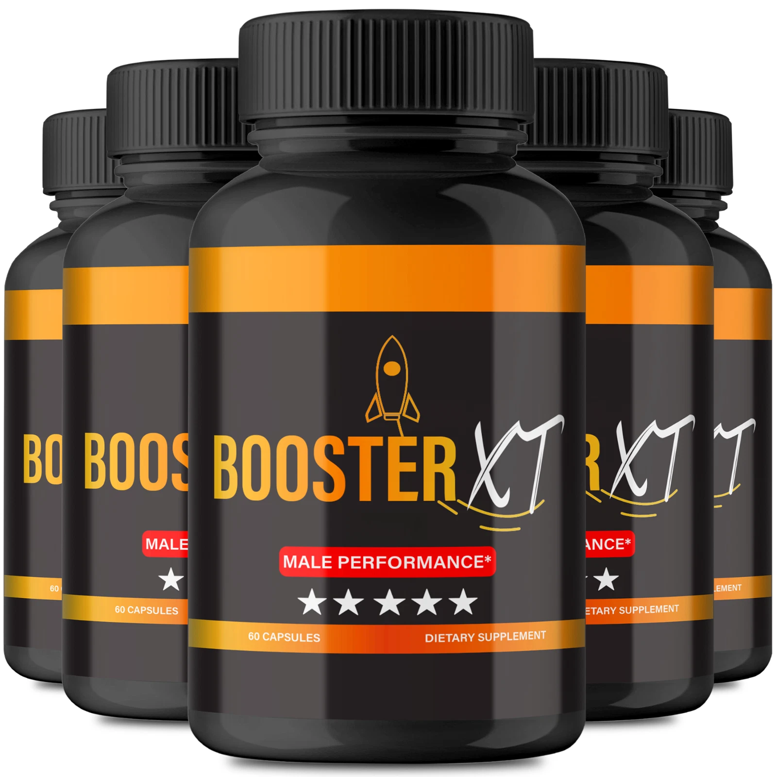 (5 Pack) Booster XT Male Capsules to Boost T-Levels for Enhanced Intimate Drive