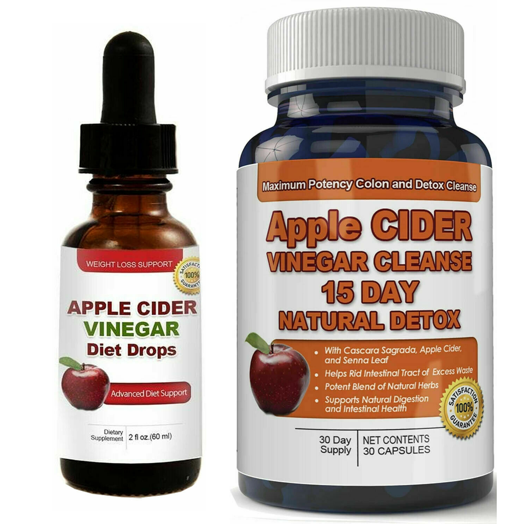 Apple Cider Vinegar Weight Loss Drops & 15 Day Detox Cleanse Dietary Supplements