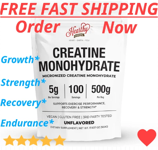 Creatine Monohydrate Powder Muscle Gain 5000mg Per Serv (5g) Made in USA 1.1LB