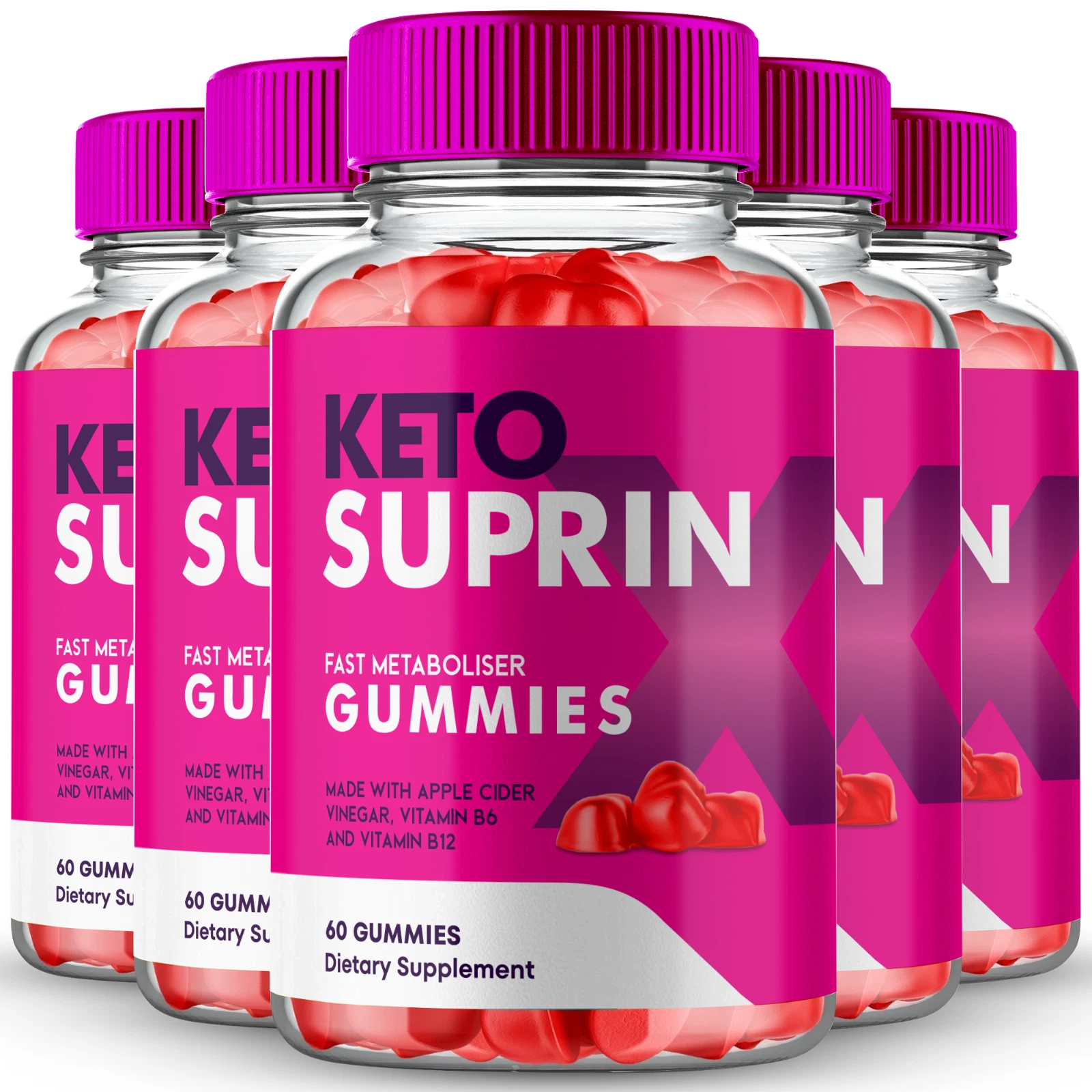 (5 Pack) Keto Suprin Gummies, KetoSuprin ACV Gummies Weight Loss and Fat Burn