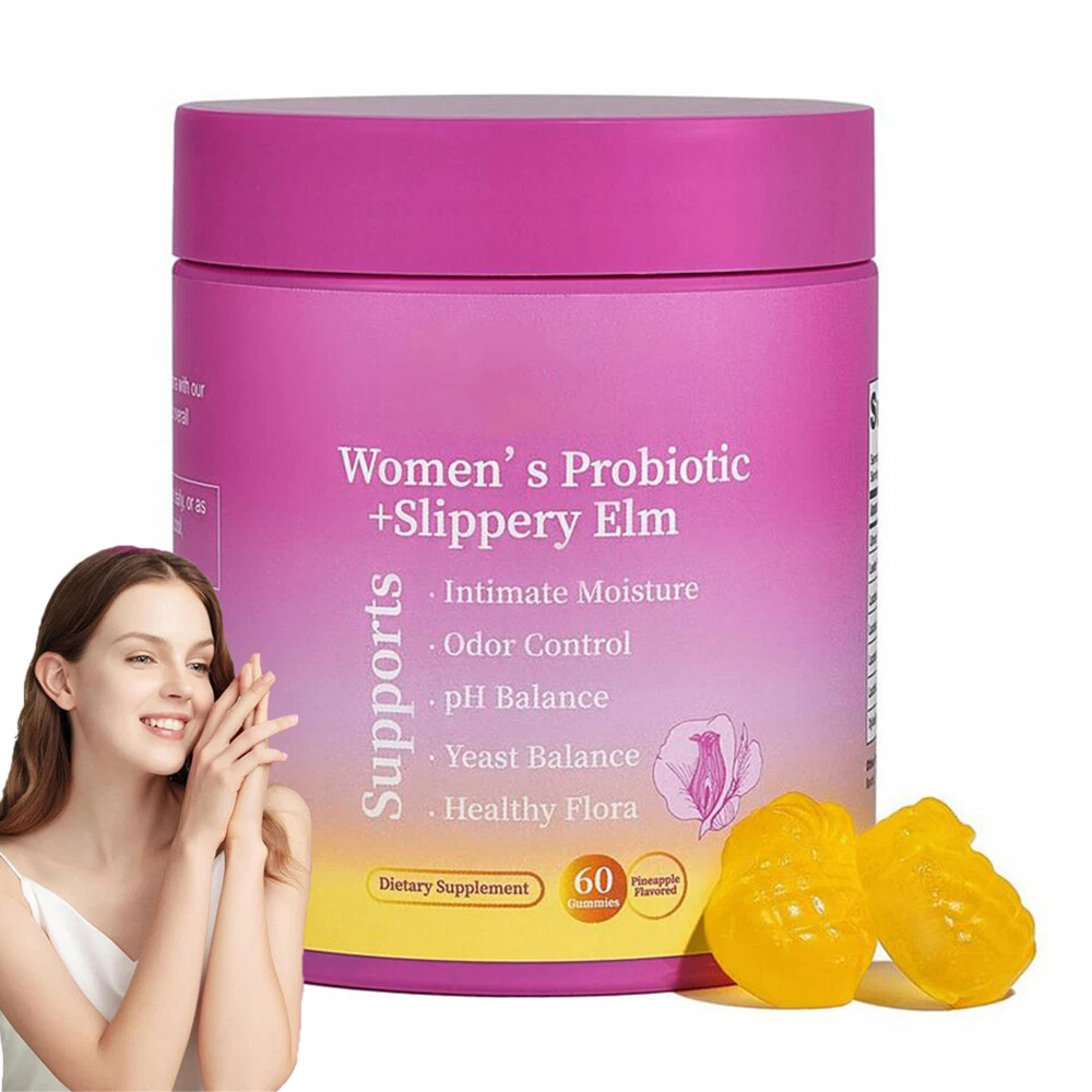 Feminine Probiotics Gummies with Slippery Elm & Prebiotics for Women - 60 Counts