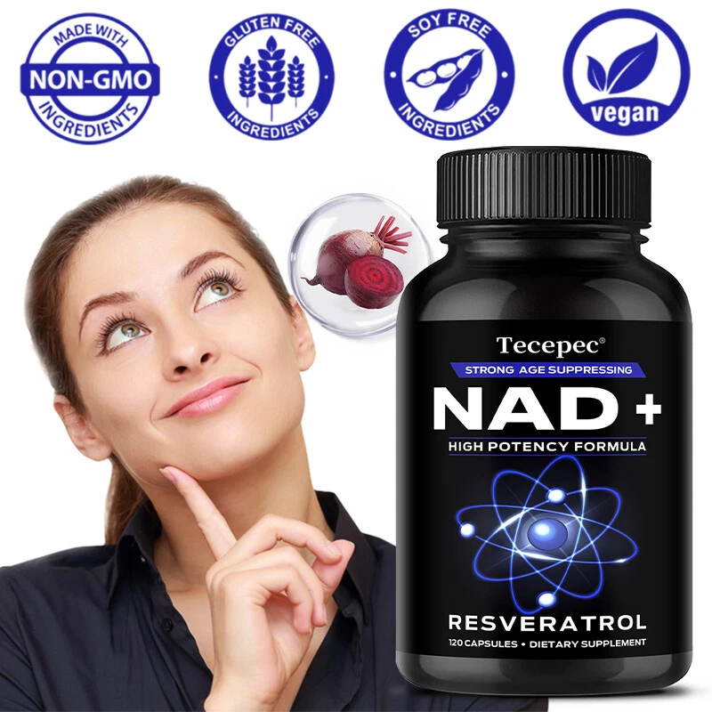 NAD Supplement with Nicotinamide Riboside Plus Resveratrol for Anti Aging