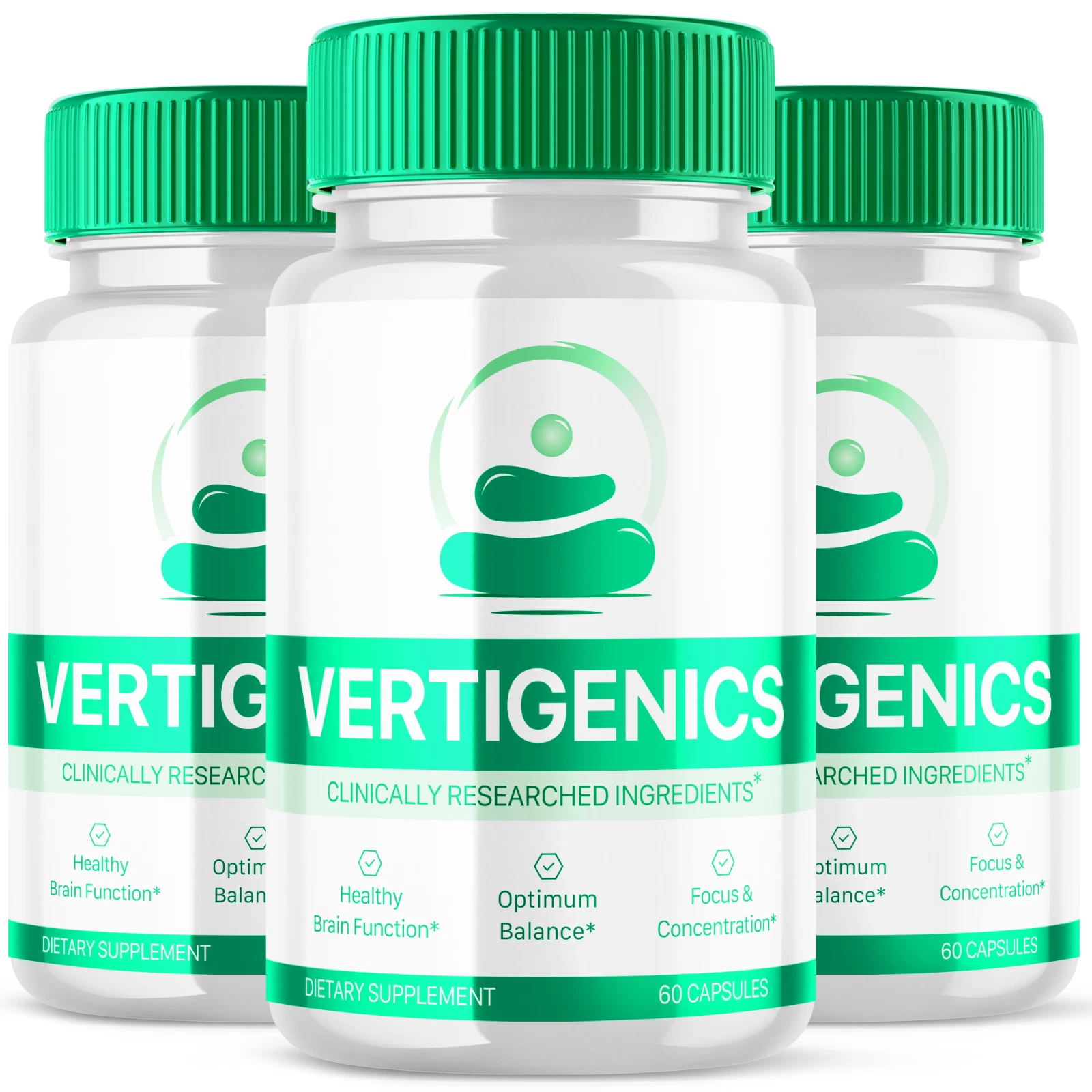 Vertigenics Advanced Nootropic Formula Brain Health Support 180 Capsules