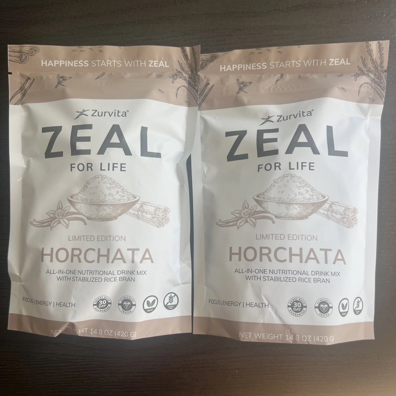 2x Zurvita Zeal for Life HORCHATA LIMITED EDITION 60 Servings Exp 6/2026 - NEW!