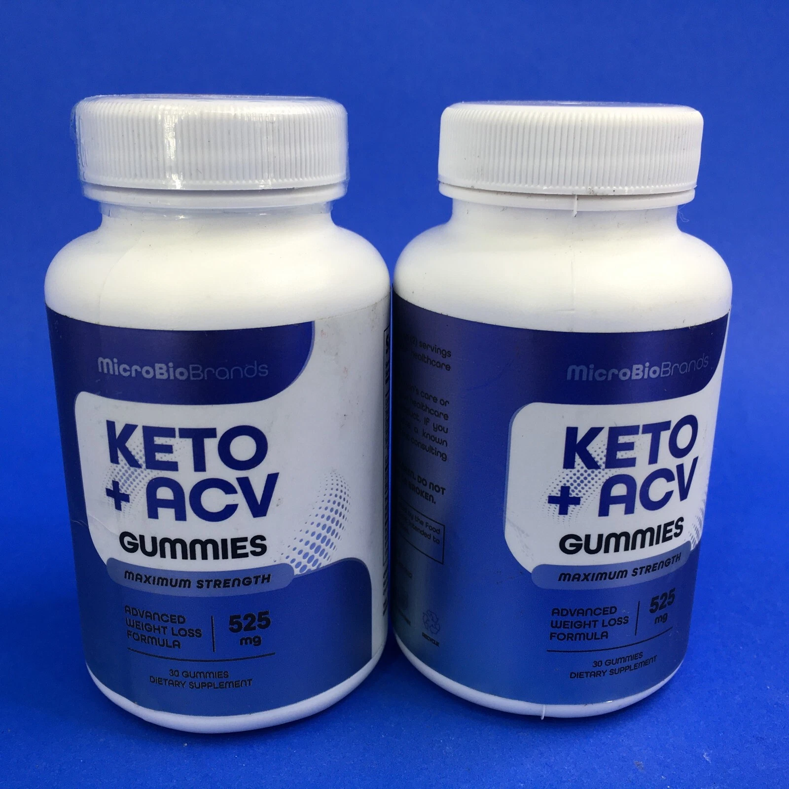 MicroBioBrands Keto + ACV Weight Loss Formula 525 MG 30 Gummies (Lot of 2)