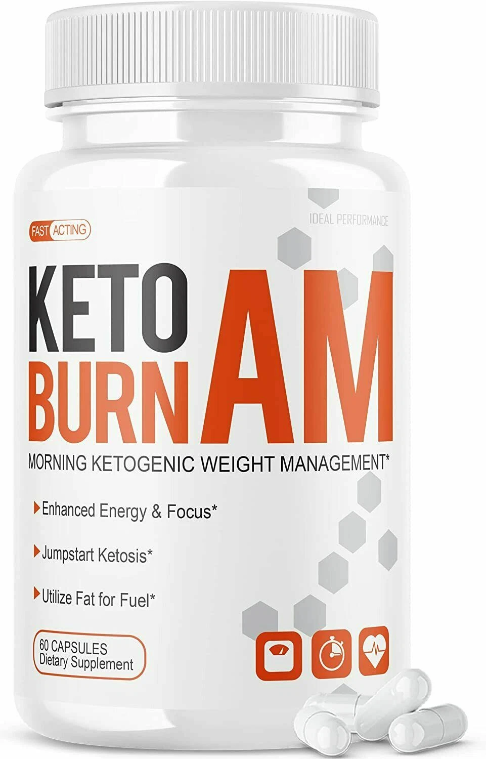 Keto Burn AM Moning Ketogenic Weight Loss 60 Capsules 30 Day Supply