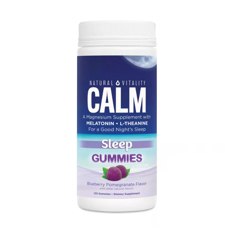 Natural Vitality SLEEP Magnesium Gummies, Blueberry Pomegranate 120 gummies