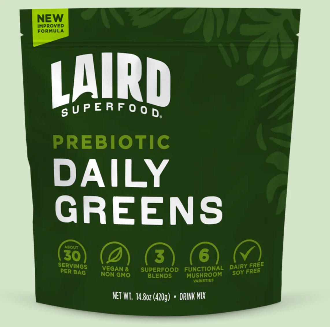 Laird Superfood Prebiotic Daily Greens 14.8 oz/ 420g