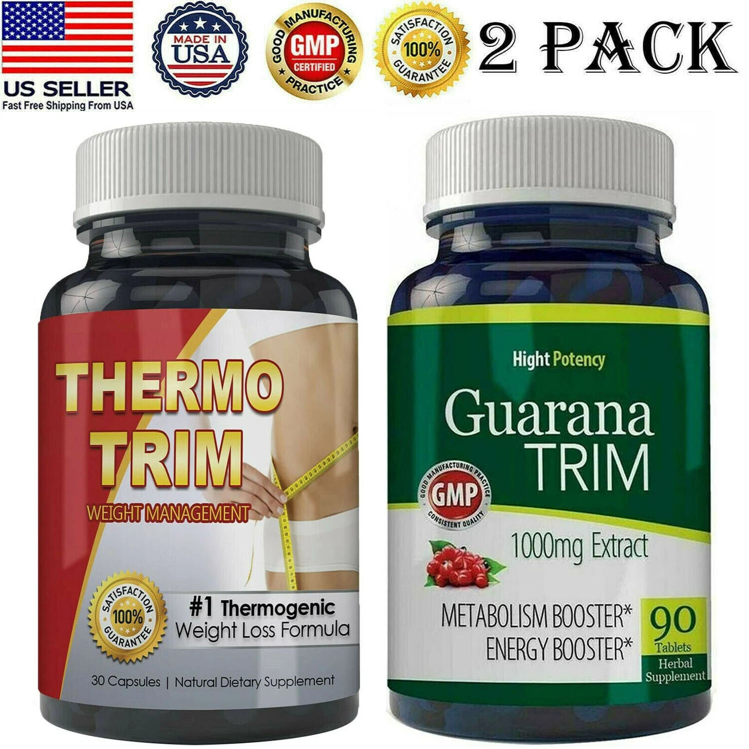 Thermogenic Fat burner Pills Guarana Extract Weight Loss Capsules Free Shipping