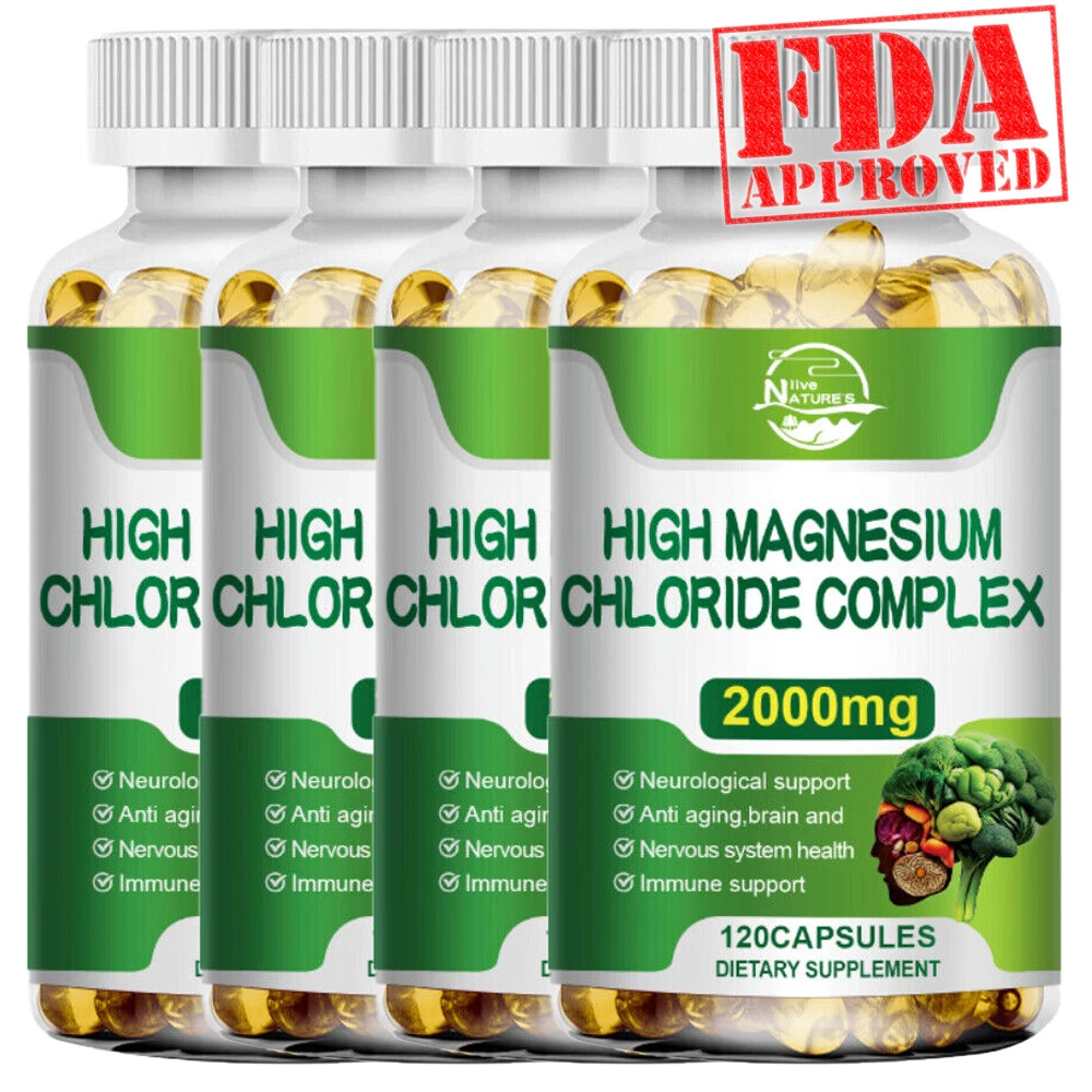Magnesium Glycinate 2000mg - 120 Capsules For Sleep, Stress Relief Support Bone