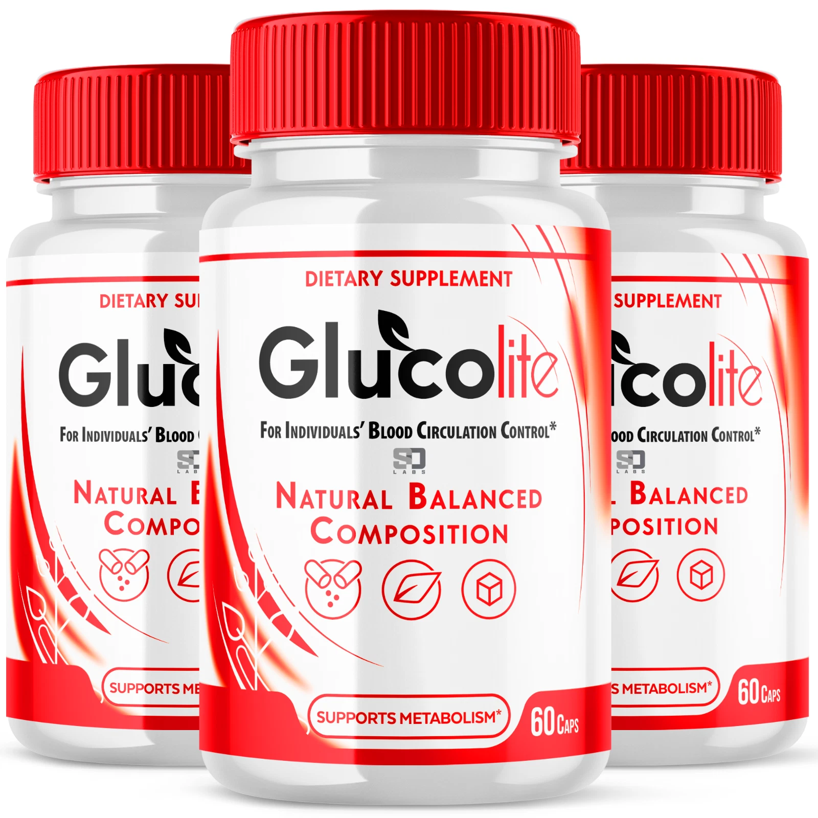 (3 Pack) Glucolite Blood Pills - Blood Sugar Health Support Formula 180 Capsules