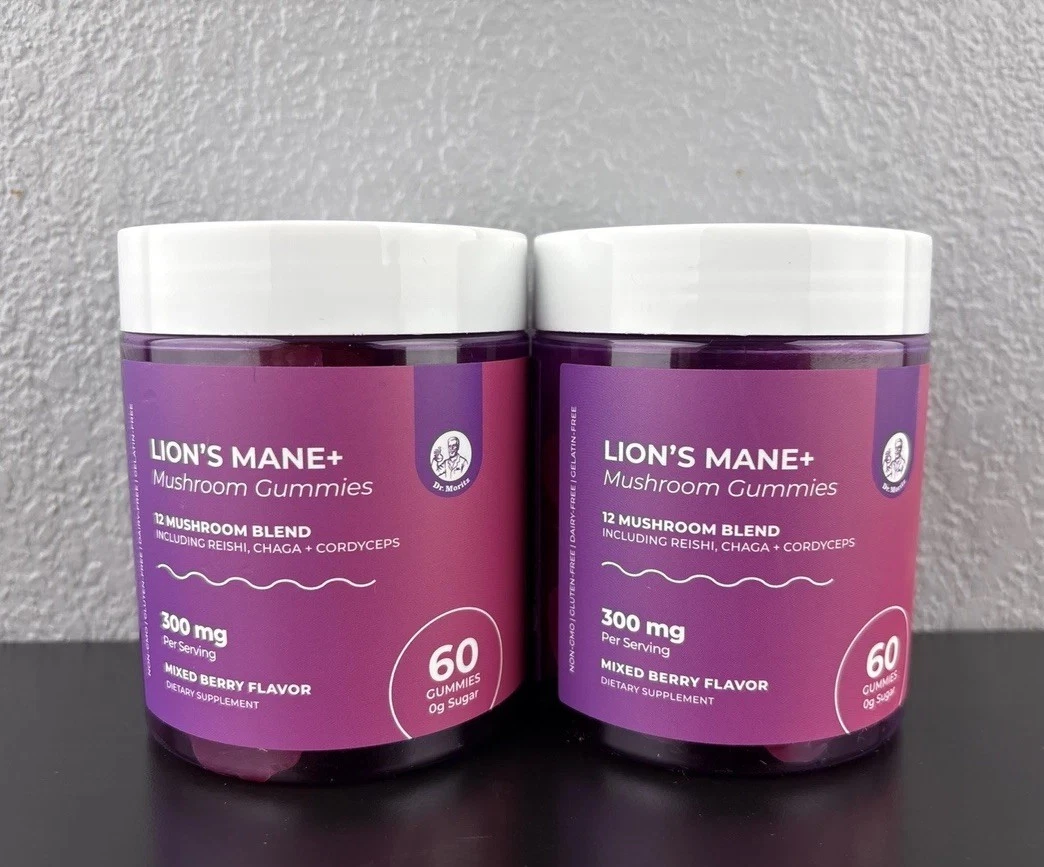 Lot Of 2 Dr Moritz Lions Mane Mushroom Gummies 12-in-1 Blend