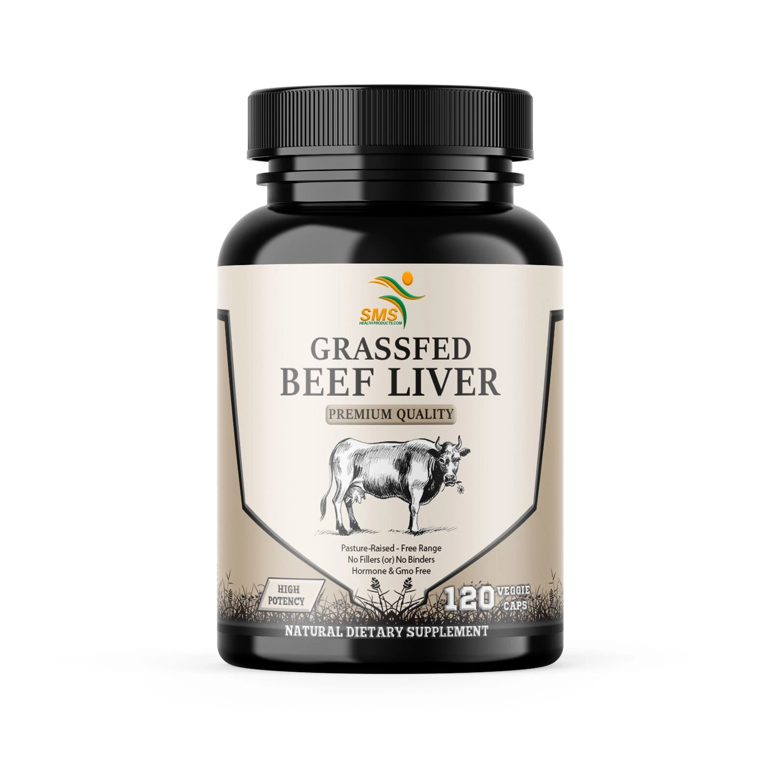 Desiccated Beef Liver Caps, Certified 100% Grass Fed Undefatted 120 Capsules USA