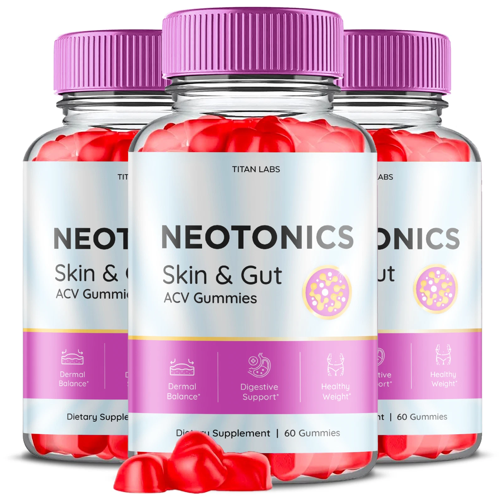 Neotonics Skin & Gut Health Gummies - Neotonics ACV Gummys OFFICIAL - 3 Pack