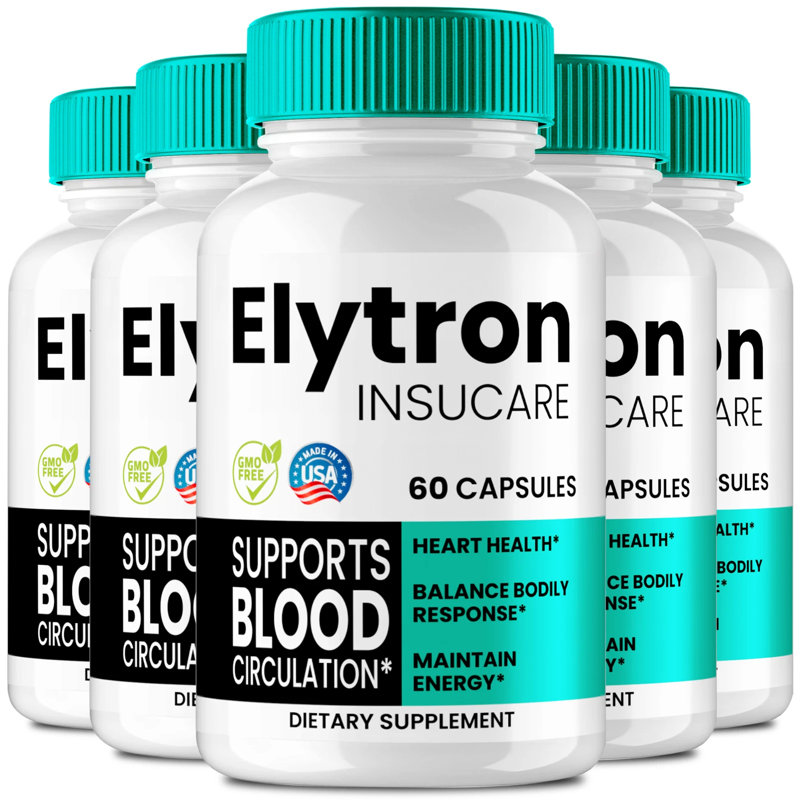 (5 Pack) Elytron Insucare Blood Optimizer Capsules for Blood Support Circulation