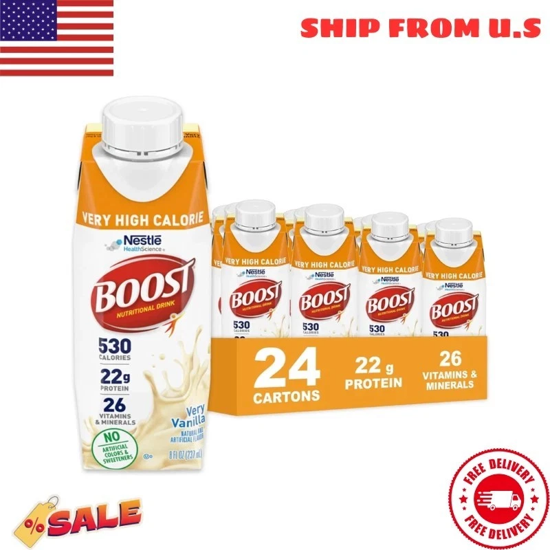 Nestlé Boost Very High Calorie VHC Very Vanilla 8 oz -Case of 24