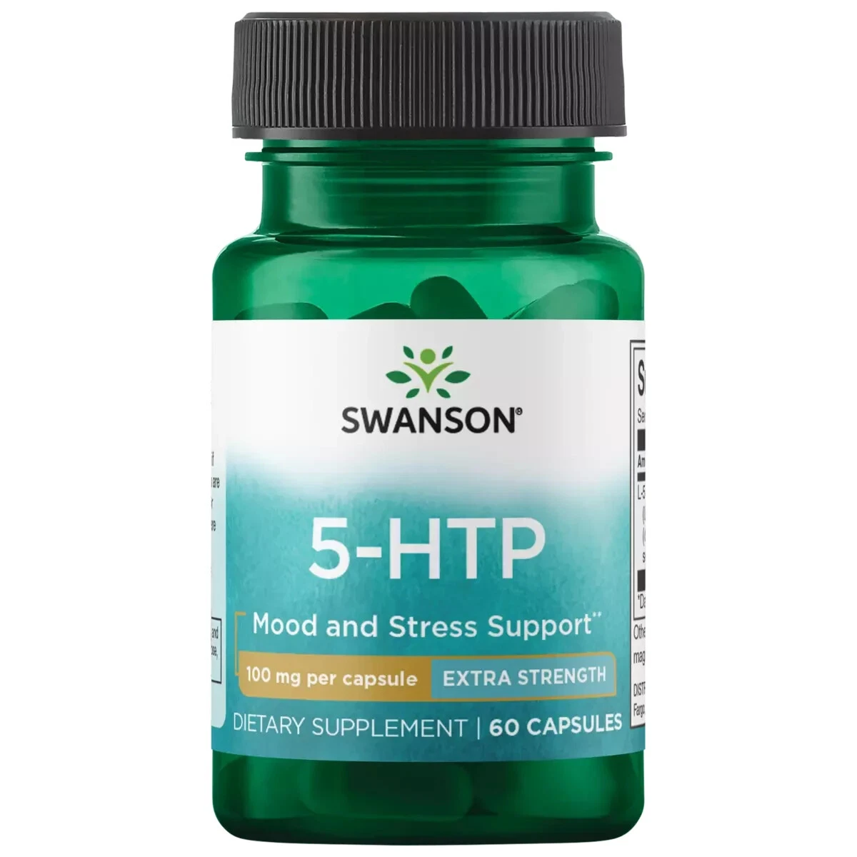 Swanson Extra Strength 5-HTP, Encourages Serotonin Production, 100 mg/ 60 Caps