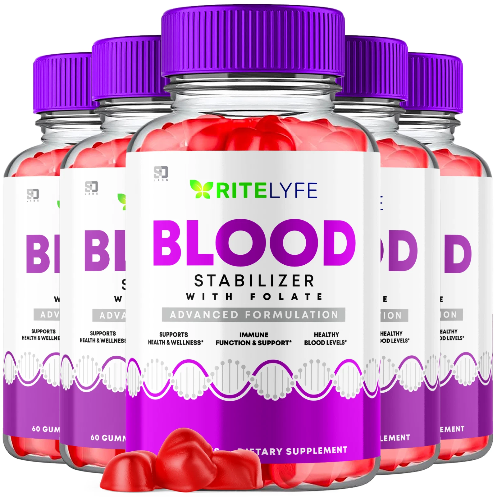 RiteLyfe Blood ACV Gummies - Advanced Blood Health Support Formula (5 Pack)