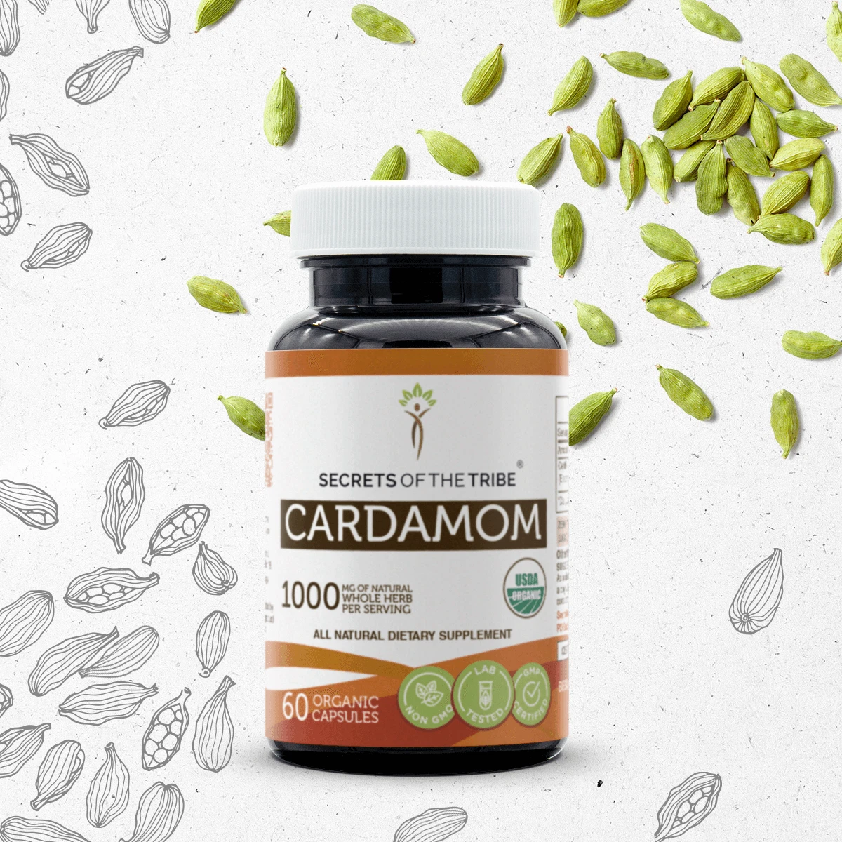 Secrets Of The Tribe Cardamom Capsules, 500 mg