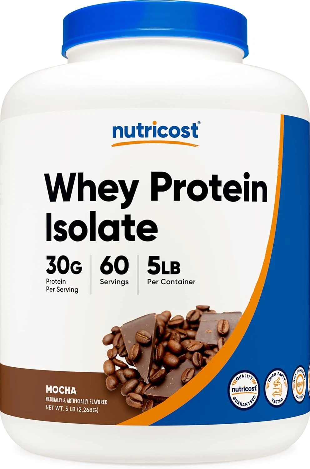 Nutricost Whey Protein Isolate (Mocha) 5LBS - Gluten Free 5 Pound (Pack of 1)